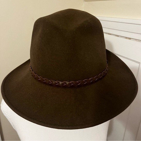 Brown Fedora Hat 100% Wool Made in USA small - Picture 2 of 7